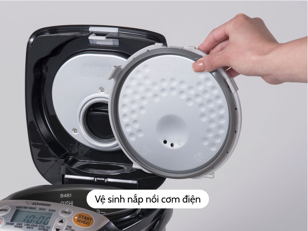 Vệ sinh nắp nồi cơm điện