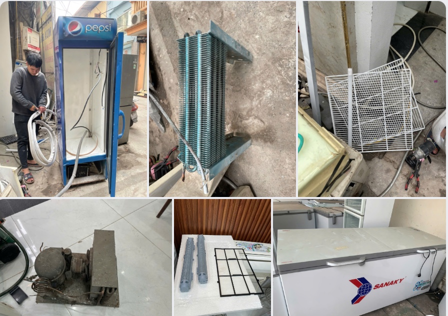 Hình ảnh thực tế sửa chữa tủ đông Sanaky của Hoàng Nghĩa