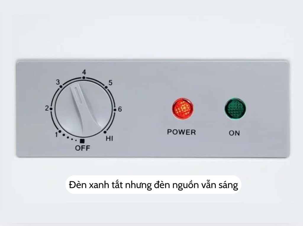 Đèn xanh tắt nhưng đèn nguồn vẫn sáng