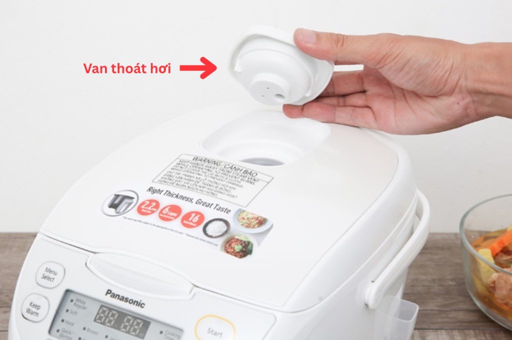 Một số nồi cơm có van thoát hơi tháo rời