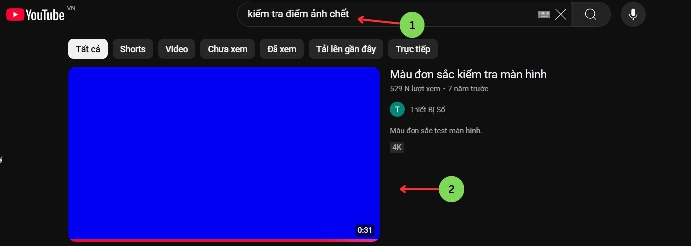Kiểm tra điểm ảnh bằng Youtube